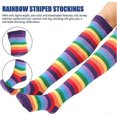 thumbnail image 3 of Leg Warmers Gloves for Women, Rainbow Strips Arm Warmer Leg Stocking Colorful Thigh High Socks Fingerless Gloves Sleeve Set, 3 of 4