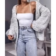 thumbnail image 5 of Womens Chunky Cardigan Cable Knit Oversized Open Front Cardigan Sweaters Gray XXXL, 5 of 6