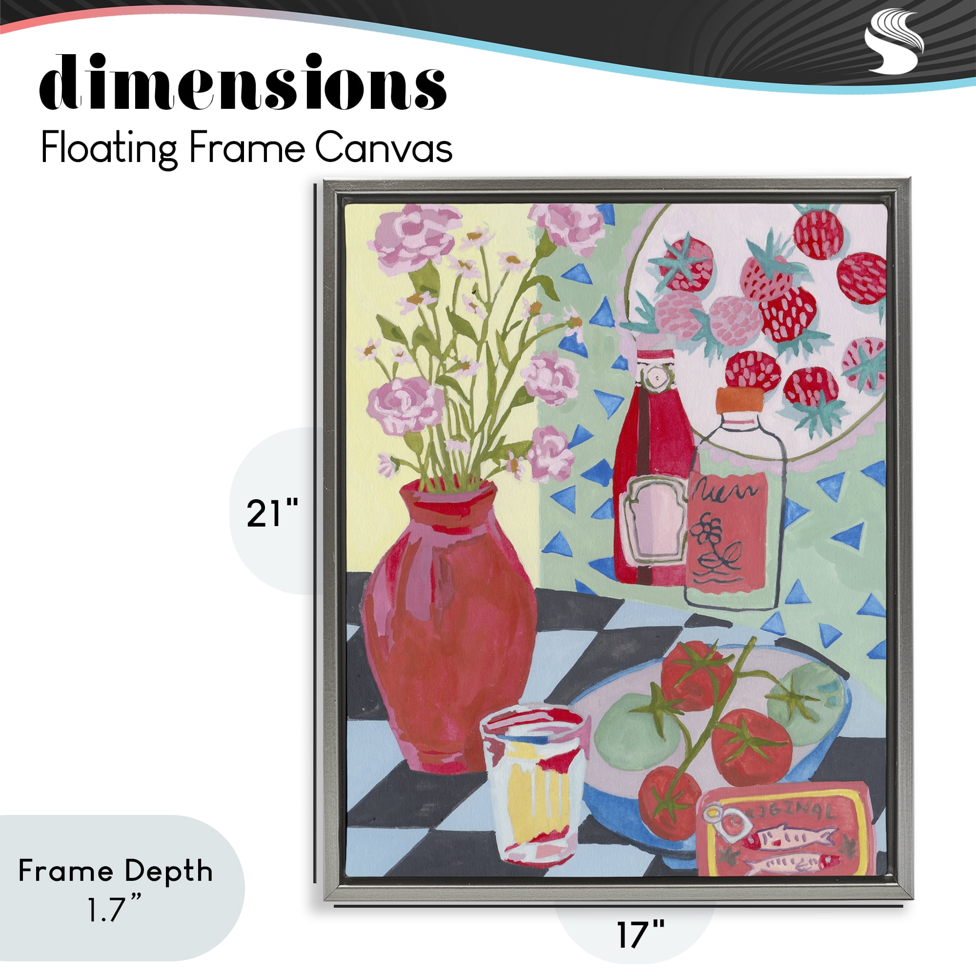 Stupell Industries Kitchen Sauces Still Life Gray Framed Floater Canvas Wall Art, design by Melissa Wang