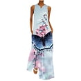 thumbnail image 2 of SMihono Robe Maxi Bohème d'Été pour Femmes Grande Taille Mode d'Été pour Femmes Imprimée à Col en V Sans Manches à Enfiler avec Poches Robe de Plage Évasée Robe Soleil, 2 of 5