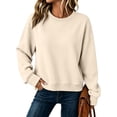 thumbnail image 2 of Dwellite Oversized Sweatshirt for Women Crewneck Fleece Pullover Sweatshirt Fall Fashion Loose Fit Shirts Complexion L, 2 of 6
