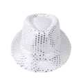 thumbnail image 3 of Slccxzc Adults Sequins Jazz Dance Hat with Necktie Sequin Fedora Hat Disco Hat, 3 of 7