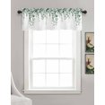thumbnail image 3 of Green Eucalyptus Leaves Kitchen Valances for Windows Farmhouse Linen Window Valance Curtain for Living Room Window Treatment Pastoral Farmhouse Botanical Valance Rod Pocket Topper Drape, 42 x 18 Inch, 3 of 6
