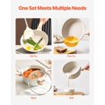 thumbnail image 4 of VEVOR 19 Piece Pots and Pans Set Nonstick, Granite Cookware Set, Induction Cookwares, Kitchen RV Cooking Sets with Frying, Sauce, Saute, Tempered Glass Lids, and Pan Protectors, White, 4 of 8