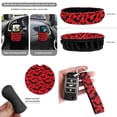 thumbnail image 6 of HUIACONG Red Black Bat Car Seat Covers Full Set 14 Pcs Halloween Automotive Interior Accessories Universal Fit with Steering Wheel Cover Armrest Cover Seat Belt Pads Headrest Cover, 6 of 7