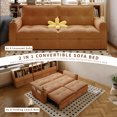 thumbnail image 5 of Leumius 73.2" Convertible Corduroy Sofa Bed with Pull Out Bed ,2-in-1 Multi-Functional Sofa Couch with Steel Frame for Living Room,Bedroom,Apartment,Small Spaces,Orange, 5 of 7
