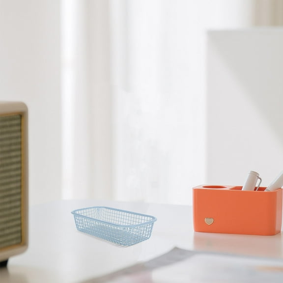 OUNONA Metal Wire Basket For Storage Small Wire Basket For Desk And Kitchen Decorative Basket For Organizing Utensils Office Supplies Bathroom Iron Basket Tray
