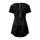 thumbnail image 4 of Vestido informal de manga corta con cuello cuadrado para mujer - Vestido mini con volantes de poliéster, tallas S-XL, 4 of 5