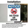thumbnail image 3 of (2 Pack) No Food Or Drink Sign With Symbol OSHA Notice Sign 18 Inch X 24 Inch Vinyl Label Decal Sticker Weather Resistant, UV Protected for Workplace, Business, and Construction Site,, 3 of 7