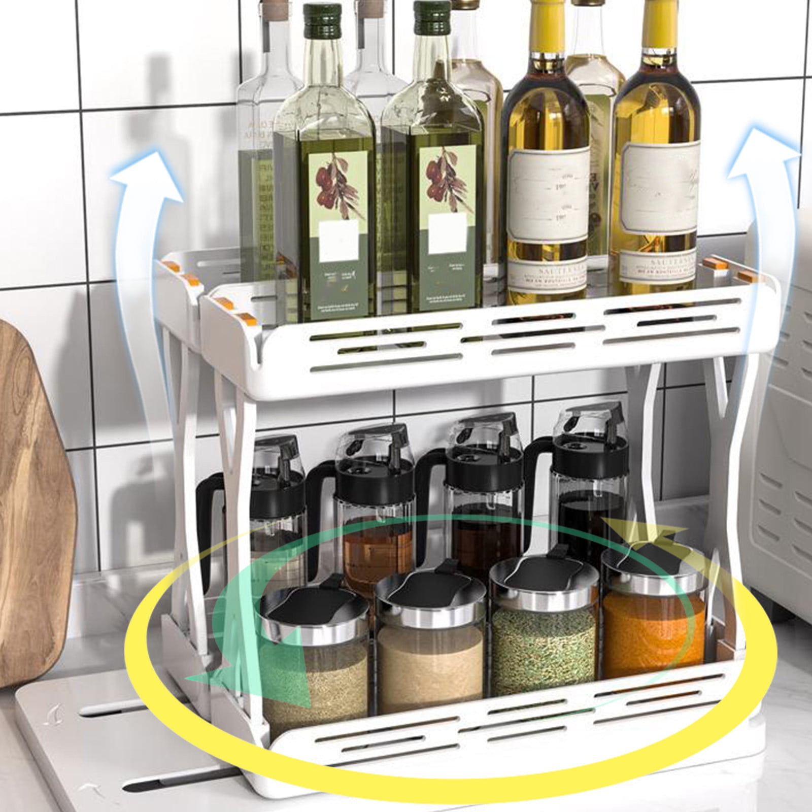 THCTYRP Étagère à épices à 2 étages - 40 X 26 X 39 Cm