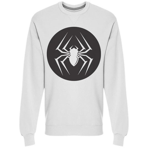 Encircled White Simple Spider Sweatshirt Men -Image by Shutterstock, Male x-Large