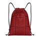 thumbnail image 1 of Fotbe Red Black Houndstooth Bolsa Mochila con Cordón Estampada, Bolsa de Gimnasio Deportiva, Bolsa Cinch, Bolsa con Cordón para Hombres y Mujeres-Medium, 1 of 6