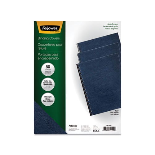 Classic Grain Texture Binding System Covers 11 x 8-1/2, Navy, 50/Pack
