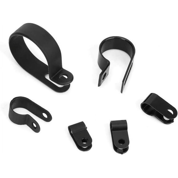 625Pcs R-Type Wire Clip Nylon Cable Clamp Wire Clip 6 Size 5/6/9/12/19/30mm Black Plastic Kit Wire Management Storage Case