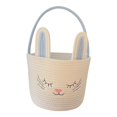 thumbnail image 3 of Cesta de conejito de Pascua con asa, adorable bolsa de golosinas vacía, organizador de almacenamiento Azul y blanco, 3 of 9