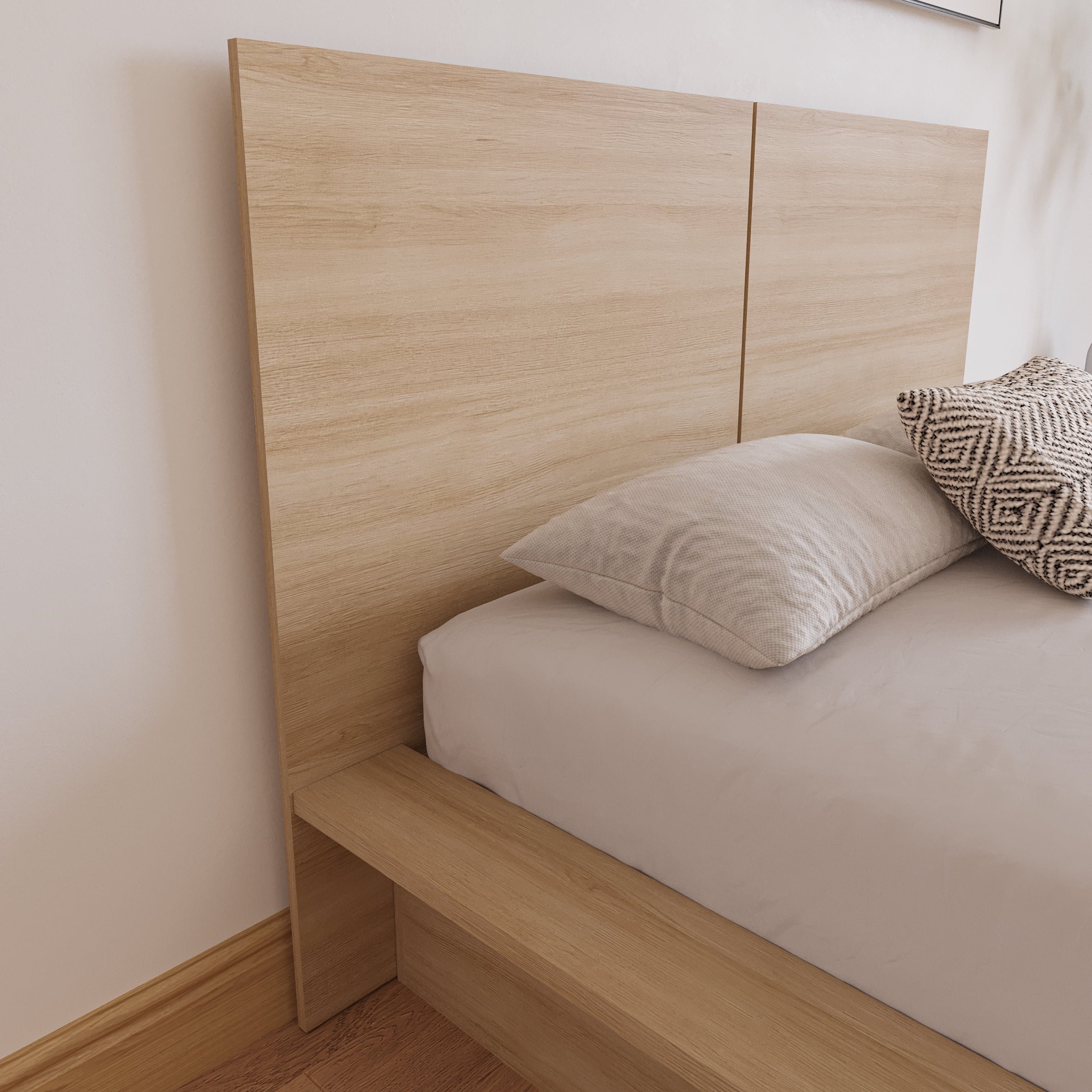 Nexera James Full Size Panel Headboard, Natural Blonde Oak