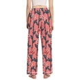 thumbnail image 3 of Dailycode Women's Pajama Pants Wide Leg Lounge Pj Bottoms With Pockets Rose on Stems, 3 of 7