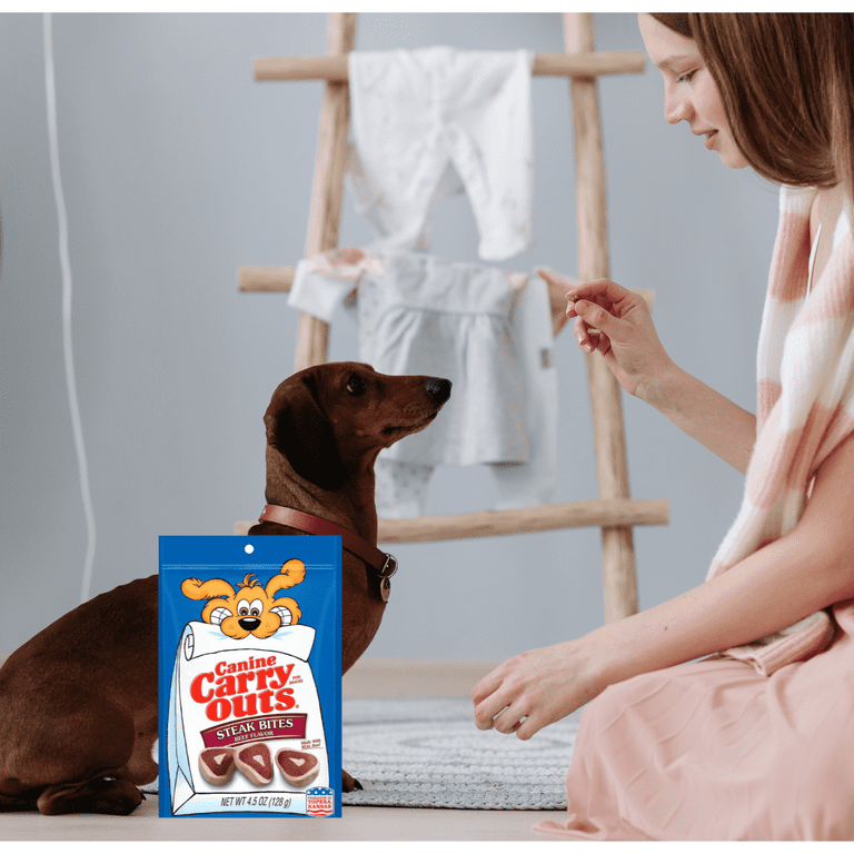Canine carry top outs steak bites
