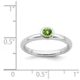 thumbnail image 5 of 925 Sterling Silver Stackable Expressions Low 4mm Round Peridot Ring Size: 10; for Adults and Teens; for Women and Men, 5 of 5