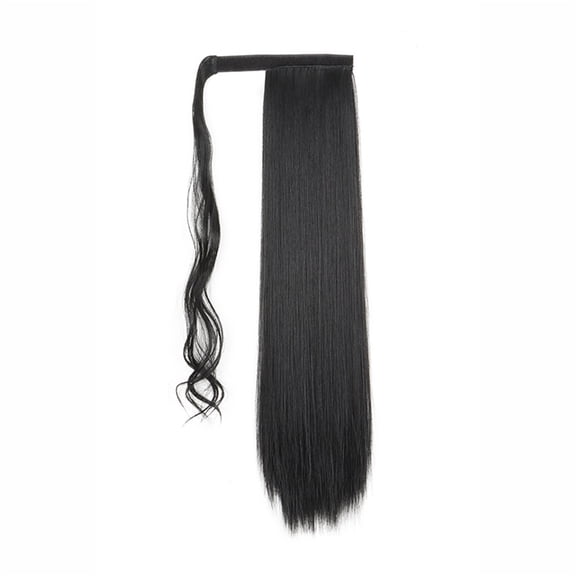 Long Straight Ponytail Extension 24 inch Wrap Around Ponytail Clip in Synthetic Hair Extensions for Women