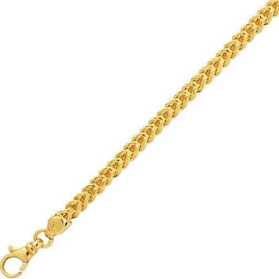 14K Gold 3mm Semi-Solid Square Franco Chain