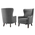 thumbnail image 2 of Steve Silver Rosco Modern Wingback Charcoal Velvet Accent Chair, 2 of 4