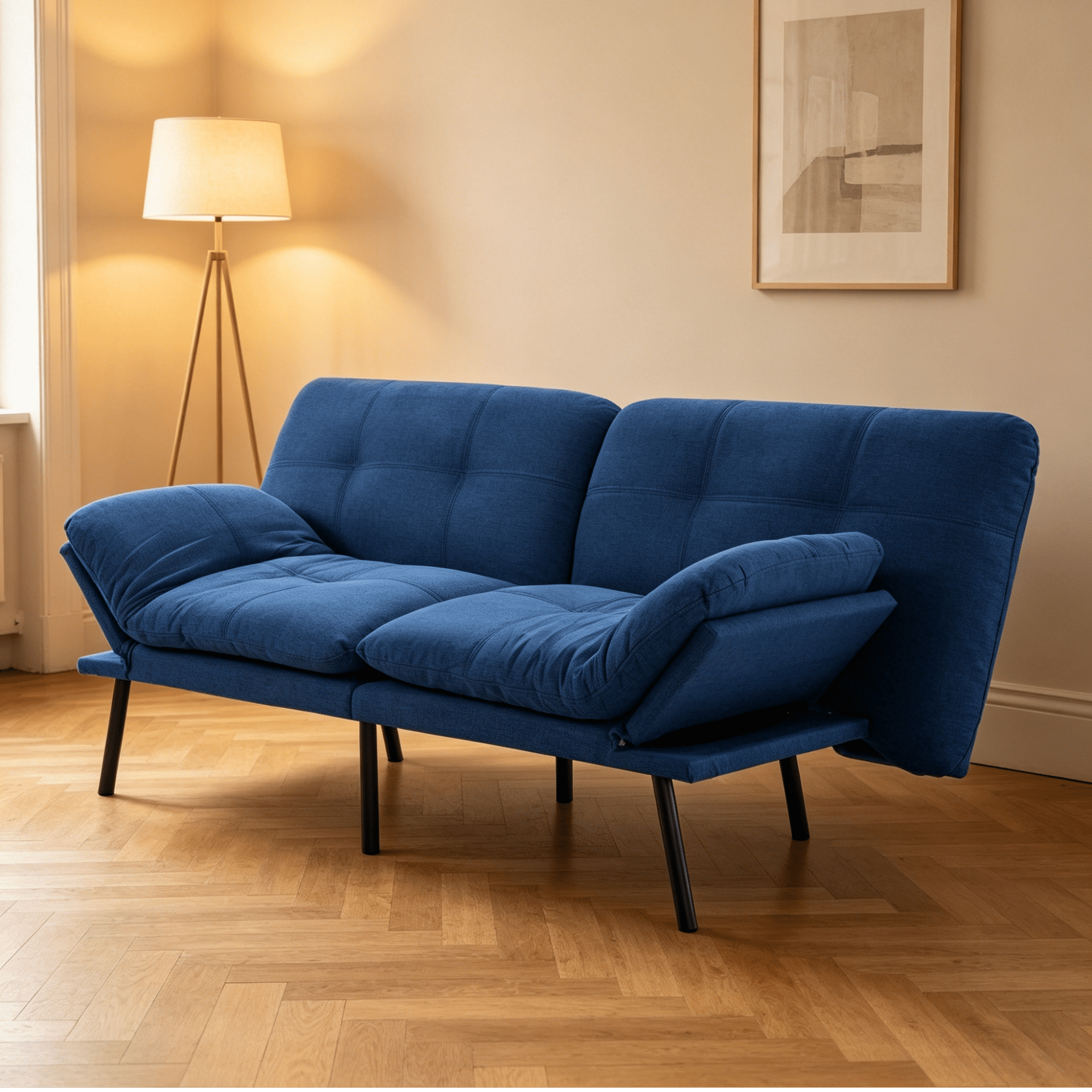 Gewnee 70.87"Convertible Sofa Bed,Modern Futon Sofa with Adjustable Backrest,Suitable for Living Room,Guest Room,Small Spaces.Blue