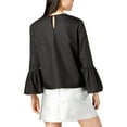 thumbnail image 2 of Glam Womens Bell Sleeve Knit Blouse, Black, Small, 2 of 2