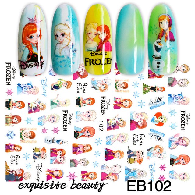 1PCS Disney Cartoon Anime Mickey Mouse Princess Cartoon Nail Sticker Snow White Donald Duck Nail Decoration Repair Decal Gao Jinjia LED