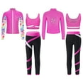 thumbnail image 6 of iiniim Kids Girls 3Pcs Athletic Yoga Workout Sports Vest Bra Top Leggings Pants with Long Sleeve Hot Pink 6, 6 of 6