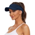 thumbnail image 6 of Zando 2 Pack Sports Sun Visor Men Women Sweat‑Wicking Quick Dry Tennis Golf Hats Empty Top Lightweight Sun Cap White & Navy Blue, 6 of 6