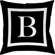 IDG Classic Block Monogram Decorative Pillow - Black