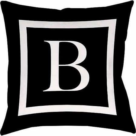 IDG Classic Block Monogram Decorative Pillow - Black