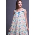 thumbnail image 4 of Bimba Chemises de Nuit en Coton Bleu Moyen à Imprimé Floral pour Femmes, Robe Sans Manches, Tenue de Nuit, Robe Maxi, XX-Grand, 4 of 6