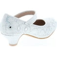 thumbnail image 5 of Link Jemma-01K Girls Rhinestone Platform Peagent Dress Shoes, Silver 1, 12, 5 of 7