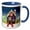Blue/White, variant on 3drose, Christmas Candy Cozy Cabin Gingerbread House Winter Forest, 11oz Mug