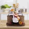 thumbnail image 3 of Fat Chef Resin Decorative Wine Bottle Holder Rack, French Chef Figurine Cook with Fruit Tray Container, for Kitchen Wine Cellar Hosting Table Decor Piece (B), 3 of 5
