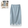 thumbnail image 4 of Silk Satin Skirts for Women High Waist Polka Dots Lace Hem Elegant Dressy Casual Midi Skirt Office Work Skirt, 4 of 7