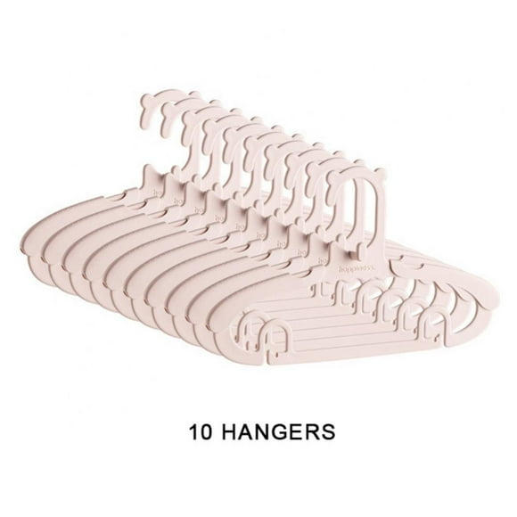 Adjustable Baby Hangers, Plastic Non-Slip Stackable Baby Hanger, Durable & Great as Newborn Kid Child Children Toddler or Infant Clothes Racks for Nursery Closet Wardrobe Pack of 10