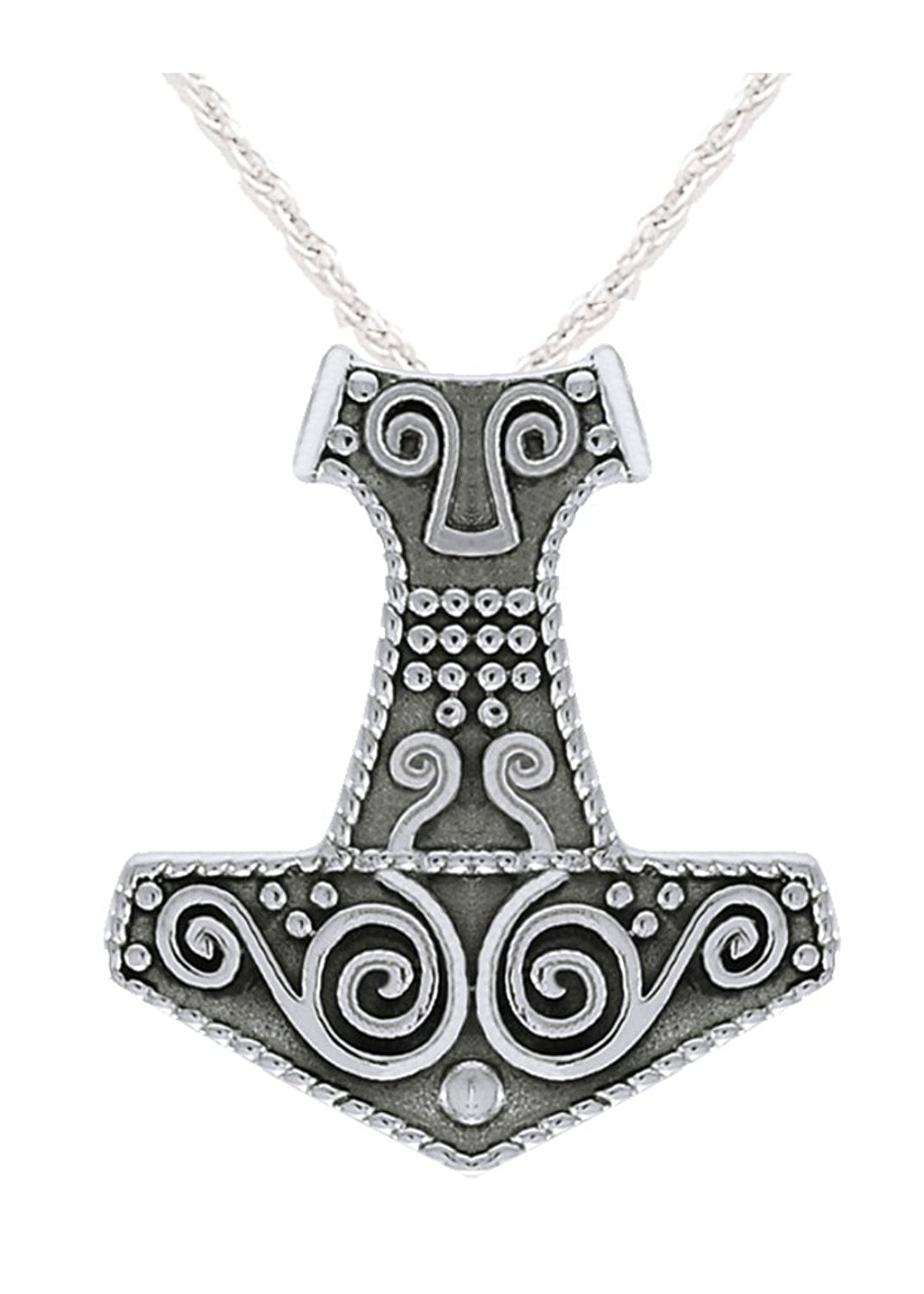 US Jewels and Gems 0.925 Sterling Silver Thor's Hammer Pendant