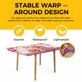 thumbnail image 4 of Valentine's Day Table Cloths for 4 Foot Rectangle Tables, Pink Gnomes Love Roses Sweet Beige Patio Waterproof Elastic Fitted Tablecloths, Washable Rectangular Table Cover for Camping, 4 of 8