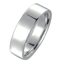 Gemini Groom's Plain Flat Court Polish Wedding Titanium Ring width 6mm Valentine's Day Gift