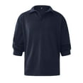 thumbnail image 2 of UKAP Men Tee Long Sleeve T Shirts Solid Color Polo Shirt Athletic Blouse Golf T-shirt Navy Blue 2XL, 2 of 6
