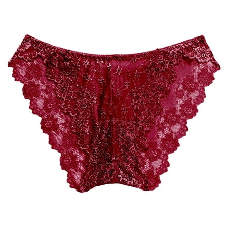 HCURIBAD Panties for Women Clearance Women s Thin Mid Waist Sexy Lace Smooth Semi-Packed Hip Triangle Panties Seamless Underwear Cotton Underwear No Show Underwear  1xLady s Panty Purple One Size