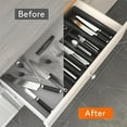 thumbnail image 6 of FeiFu Plastic Utensil Organizer Drawer Silverware Storage Box Kitchen Cutlery Organizer with Dividers Flatware Tray for Spoons Forks Knives​, 6 of 6