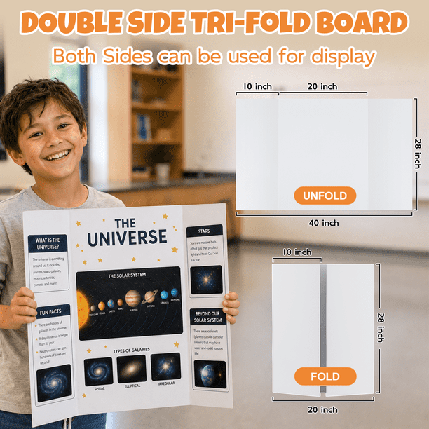 LAVFOX White Tri-Fold Project Board 28