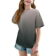 thumbnail image 3 of WQQZJJ Girls Summer Casual T-Shirt, Short Sleeve Tops, Gradient Crew Neck Shirt Loose Fashion Home Clothes, 3 of 7