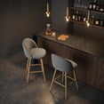 thumbnail image 2 of Homy Casa 2-Piece 26'' Swivel Bar Stools, Grey Fabric Counter Chairs with Footrest for Kitchen Island, 2 of 10