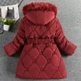 thumbnail image 5 of Auroural Coats for Girls 5T Girls Heavyweight Winter Coat Fashion Girls' Winter ChildrenThick Solid Color Clothes Detachable Hat Mid To Long Length Clothes Winter Coat Clothes Red 5 Years, 5 of 5