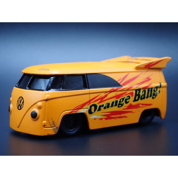 Open Box 1950-1967 VW VOLKSWAGEN DRAG BUS ORANGE 1/64 SCALE DIORAMA DIECAST MODEL CAR